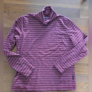 Woolrich Cotton Turtleneck Red and White Striped Base Layer Like New